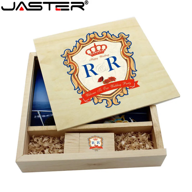 JASTER деревянная ручка для фотоальбома usb + коробка флэш накопитель U диск Флешка 8