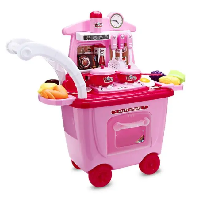 Baby Miniature Kitchen Plastic Pretend Play Food Children Toys With Music Light Kids Kitchen Cooking Toy Set For Girls Games Hot - Цвет: Серебристый