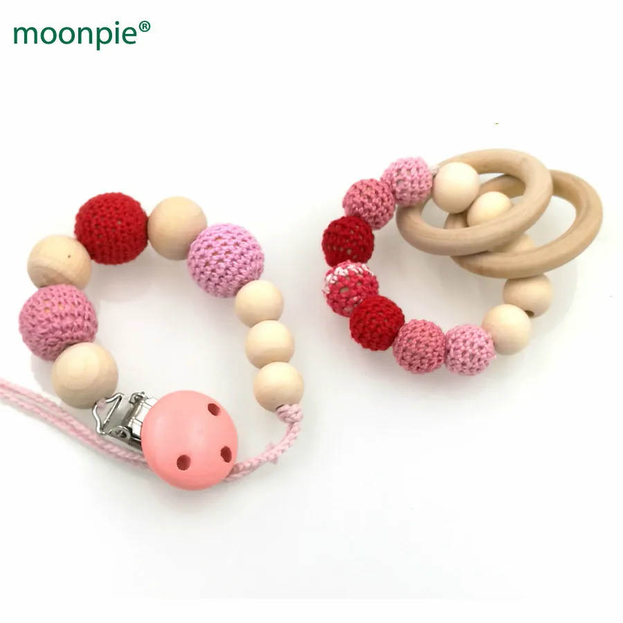 Personalizado Bebé Chupete De Madera Maniquí Clip Holder Correa Ducha Regalo Bautizo