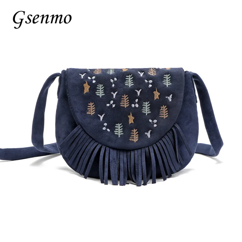 2017 New Embroidery font b Kid b font Shoulder font b Bag b font Navy Blue