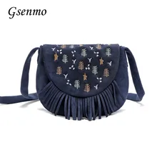 2017 New Embroidery font b Kid b font Shoulder font b Bag b font Navy Blue