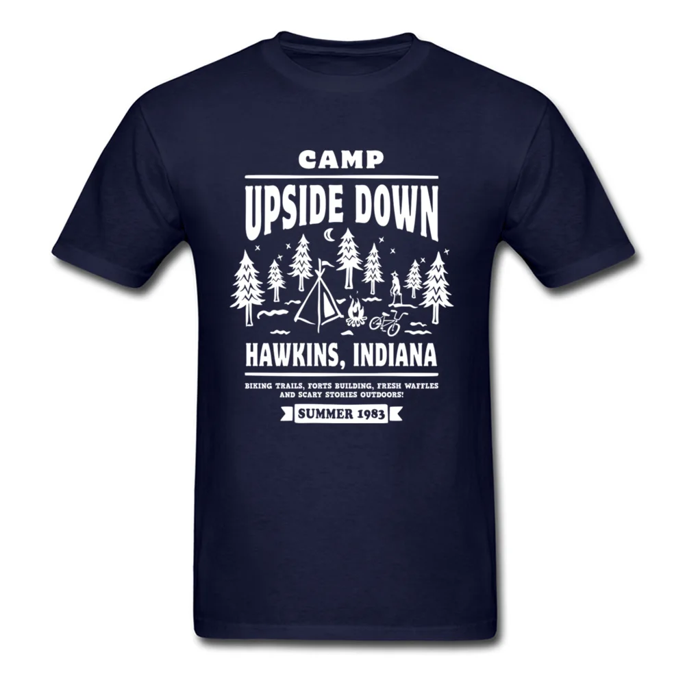 camp upside down 6998 Design Short Sleeve Tops Shirts Labor Day O Neck Cotton Fabric Men T-Shirt Design Tee-Shirt Hot Sale camp upside down 6998 navy