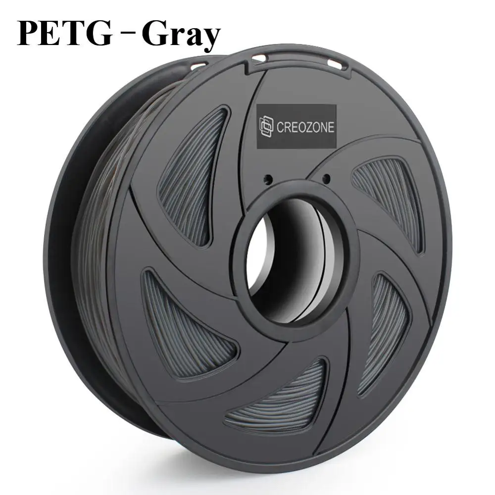CREOZONE Высококачественная брендовая нить для 3d принтера 1,75 1 кг PLA ABS дерево TPU PetG PP PC Металлические Пластиковые Нити материалы для RepRap - Цвет: PETG Grey