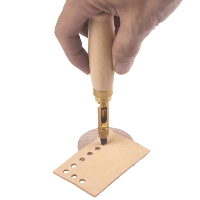 

DIY Automatic Belt Punching Silent Puncher Multi Function Leather Carving Round Shape Tool ALI88