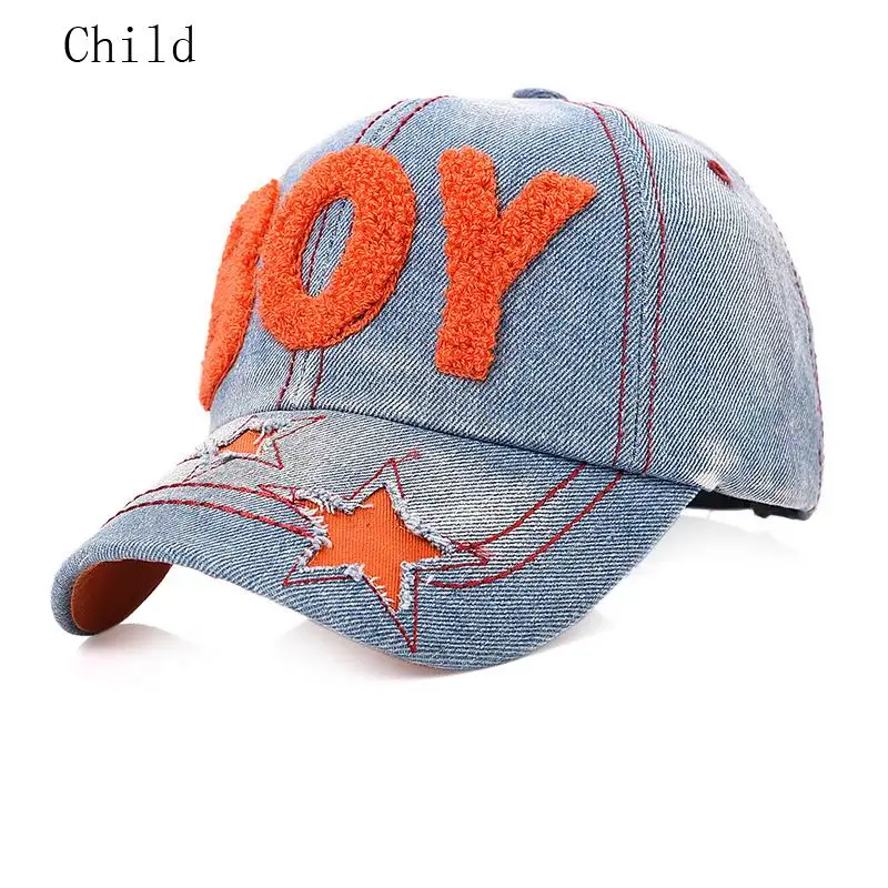 

new arrive baseball cap denim baseball cap spring child cap child sunhat family hat children cool cap