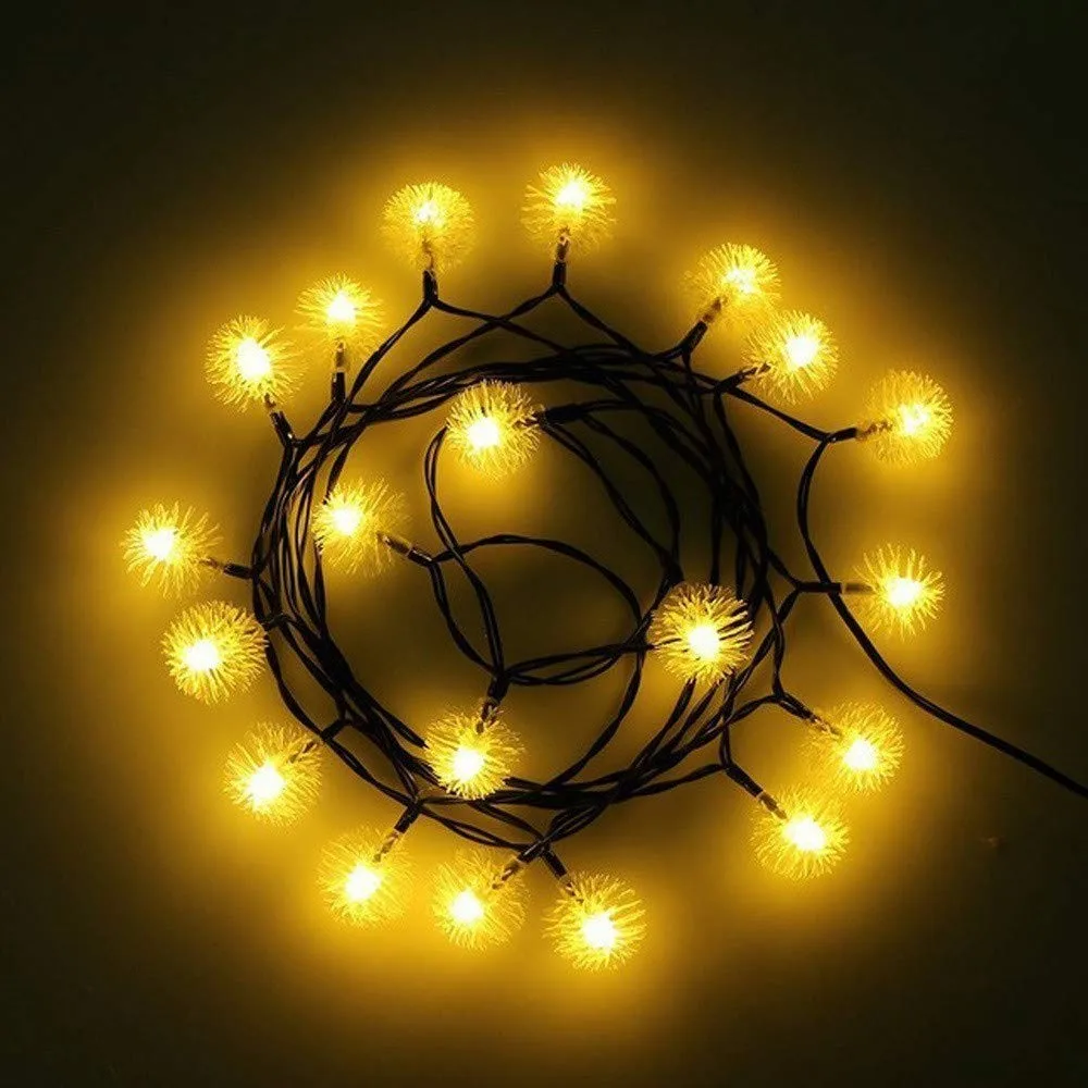 DCOO Puffer Ball Solar String Lights LED IP65 Waterproof Light Indoor Outdoor Decoration For Window Curtain Wedding Christmas