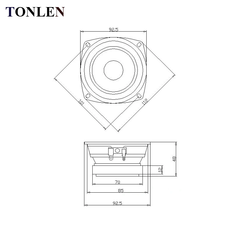 TONLEN 1 шт. 3,5 дюймов Полнодиапазонный динамик 4 Ом 15 Вт DIY HIFI Портативный ПК динамик музыка беспроводной Bluetooth динамик звуковая панель