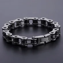 Davieslee 12mm/15mm Mens Boys Bronce Mate Motocicleta Del Motorista Del Acero Inoxidable 316L Pulsera de Cadena DLHB423