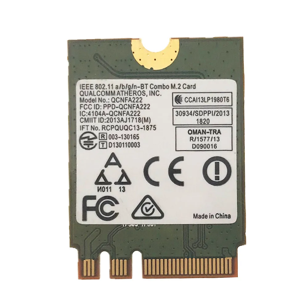 QCNFA222 AR5BWB222 802.11a/b/g/n 300 Мбит/с 2 4/5 ГГц bluetooth BT4.0 Wi Fi WLAN карта для Atheros Dell 4K380 NGFF Toshiba Acer