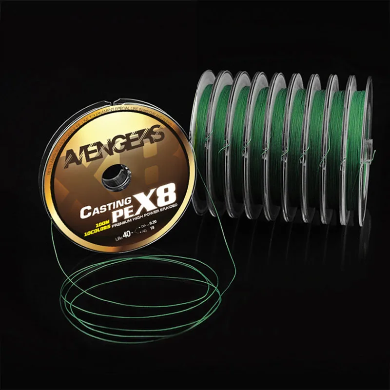 Fishing 8 Strands 100M PE Braided 0.8/1.0/1.2 Fishing Line Carbon Fiber Leader Line Fly Fishing Line jooyoo Brand