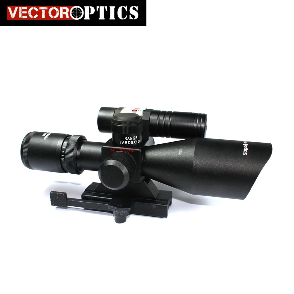 

Vector Optics Sidewipe 2.5-10x42 Green Laser Rifle Scope with Quick Release QD 21mm Weaver Mount Base Illuminated Hunting 2.5-10