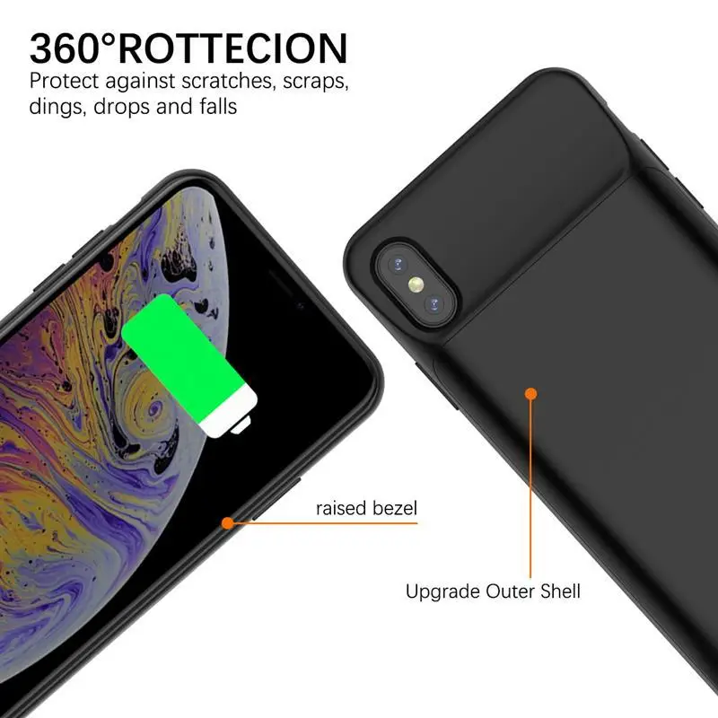 Leioua 6000 mah зарядное устройство чехол для iPhone X Xs перезаряжаемый банк питания внешнее резервное зарядное устройство чехол для iPhone X XS