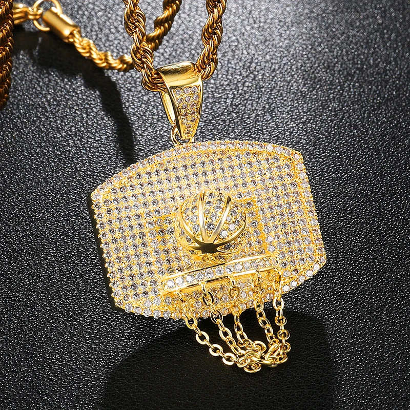 Хип хоп Полный AAA CZ инкрустированный камнями Bling Iced Out баскетбольные подвески из циркона и ожерелья для мужчин и женщин ювелирные изделия