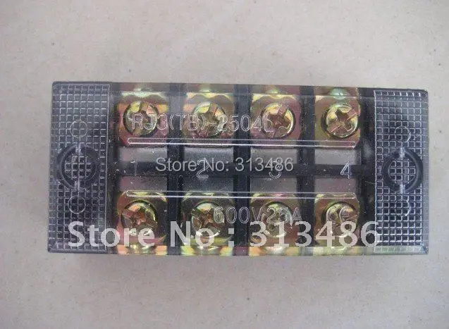 TB-2504 медный фиксированный клеммный блок 600 V, 25A, 4 P