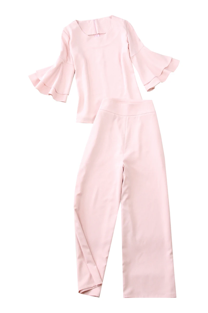 Manteau 1 Lotus Costume Manches Jambe Taille Été Haute Nouveau Printemps Large Section Grande Et Rose Mince qUnBvnxwZ