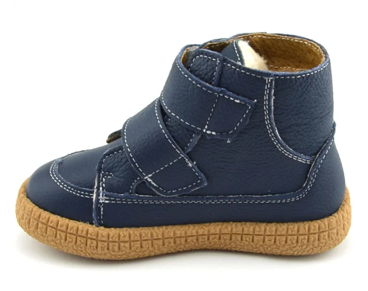 Ботильоны детские зимние ботинки новые детские зимние ботинки Спортивная обувь из коровьей кожи обувь из плюша для девочек обувь синего цвета для мальчиков Размер 27-33