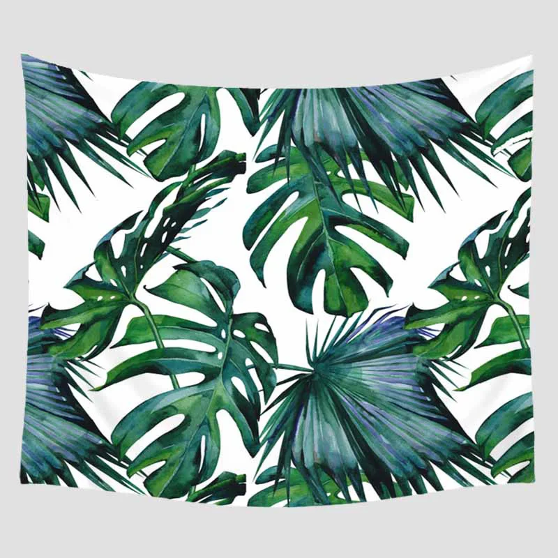 Зеленые листья набивной узор гобелен настенный Декор Мебель путешествия пикник пляж шаль Кемпинг богемный одеяло - Цвет: YM-963