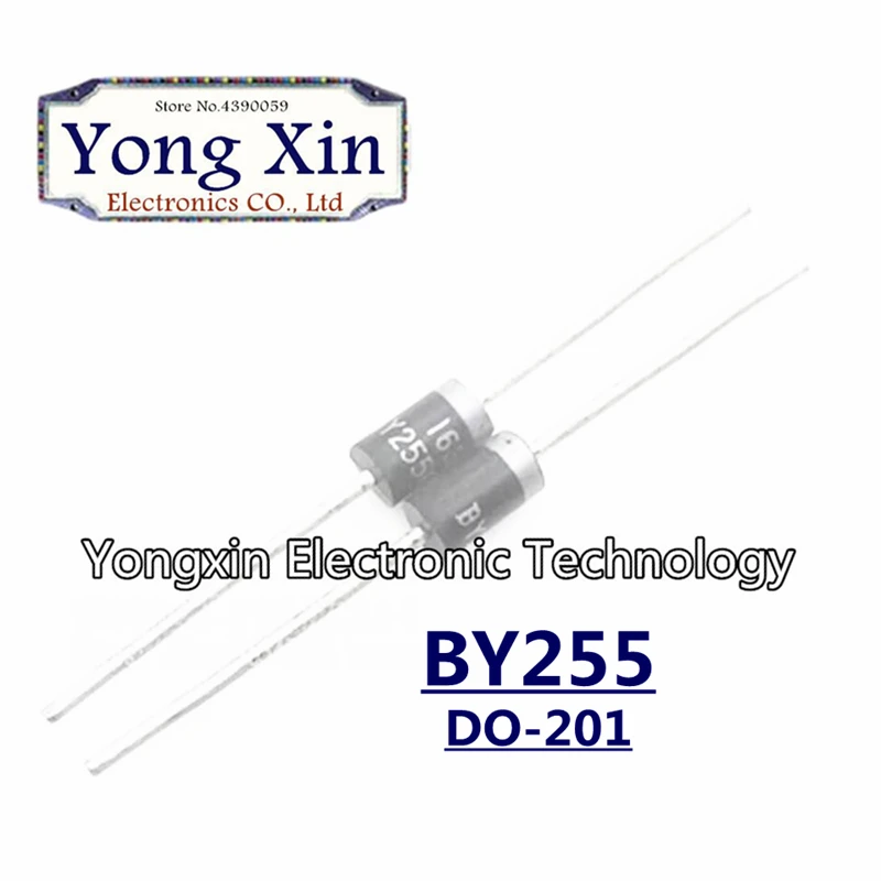 

20PCS BY255 Rectifier Diode 3A 3000mA 1300V DO-201