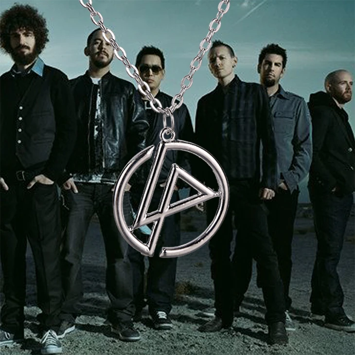 

Linkin Park Necklace Chester Bennington Band Group Logo Silver Color Pendant Geometric Fashion Punk Jewelry Men Women Wholesale