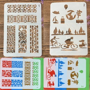 

1Pair 20cm Window Frame Bicycle DIY Craft Layering Stencils Painting Scrapbooking Stamping Embossing Album Paper Template
