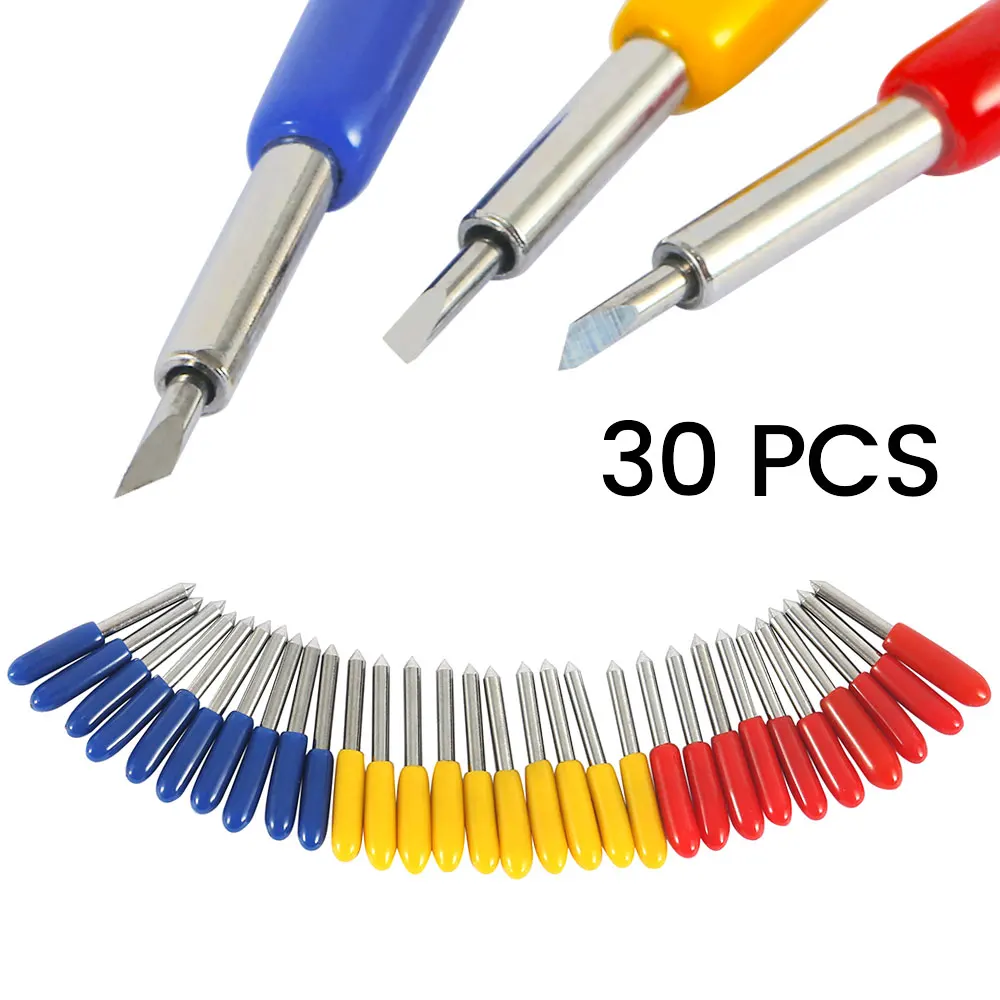 30pcs 30 45 60 Degree Roland Cricut Cutting Plotter Vinyl Cutter Knife Blades Offset