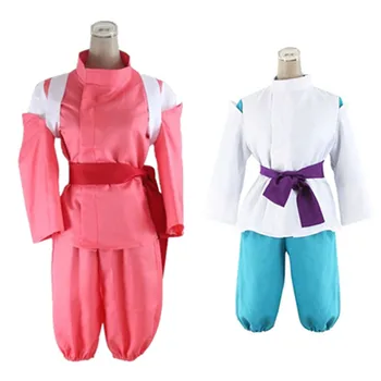 

Hot Anime Movie Spirited Away Cosplay Costumes Boys White Kohaku River Kimono and Cute Girls Pink Chihiro Kimono