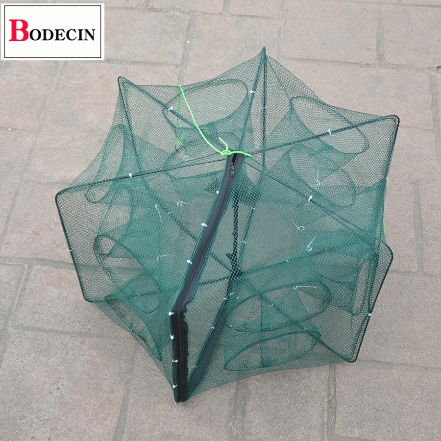 Folded Portable 12 Holes Fishing Net Casting Network Crayfish Catcher Crab Trap Cast Crawfish Shrimp Bait Fish Nets For Fishing (7)
