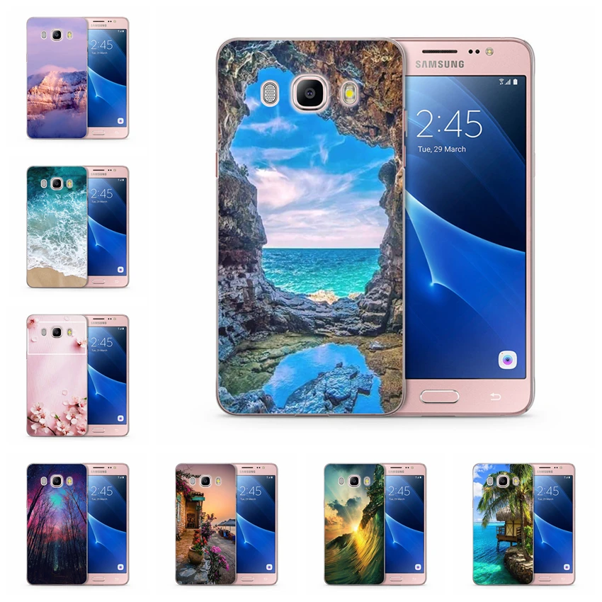 Чехол для Samsung Galaxy A3 A5 2016 2015 2017 prime J1 J3 J5 J7 TPU цветной пейзаж мягкий окрашенный