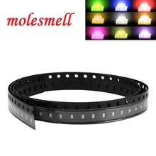 100 шт. 0805 SMD светодиод SMT красный цвет желтый, синий; размеры 34–43 зеленый белый оранжевый цвет: фиолетовый, розовый, теплый белый прозрачный супер яркий светодиодный свет