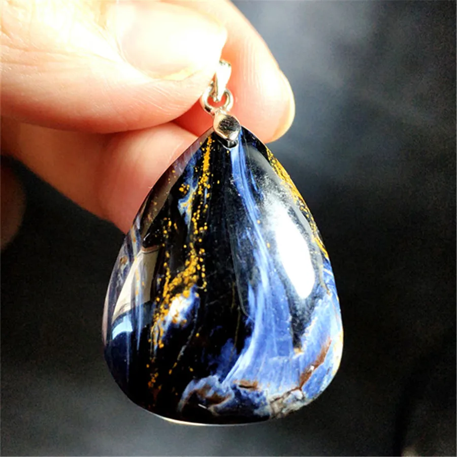 Из натуральной синий Pietersite камни камень капли воды кулон в виде флакона для