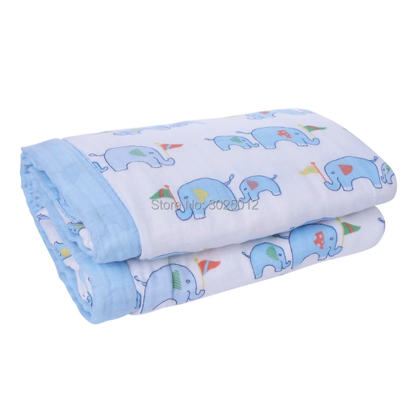 

Bamboo Cotton Muslin Swaddle Two Layers 47" X 47" Receiving Blanket Infant Baby Bedding Sheet Play Mat For Kids Bath Towel