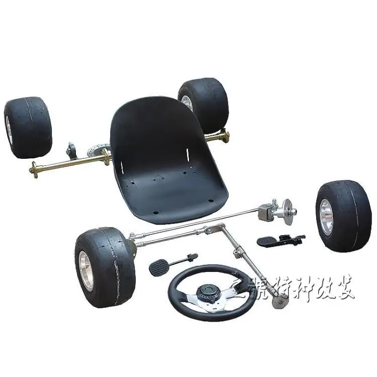 

GO KART KARTING ATV UTV Sprocket 1M Rear Axle Steering Knuckles Tie Rod Steering Wheel With 5 Inch Wheel Tires Plastic Seat