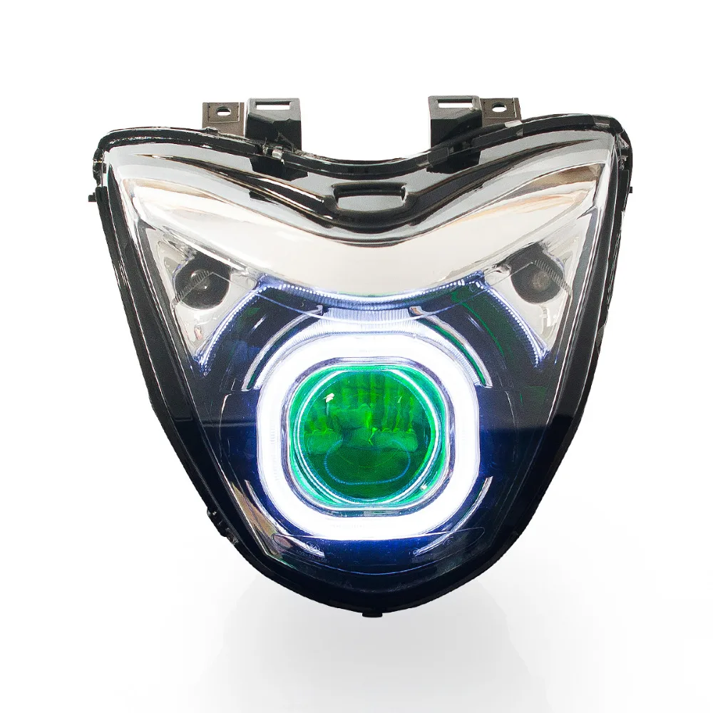 KT Headlight for Suzuki GW 250 2013+ LED Angel Eye Green Demon Eye