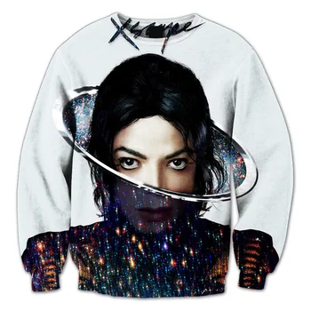 

REAL American US SIZE Xscape - Icon Michael Jackson 3D Sublimation print high quality Crewneck Sweatshirts plus size 4XL 5XL 6XL