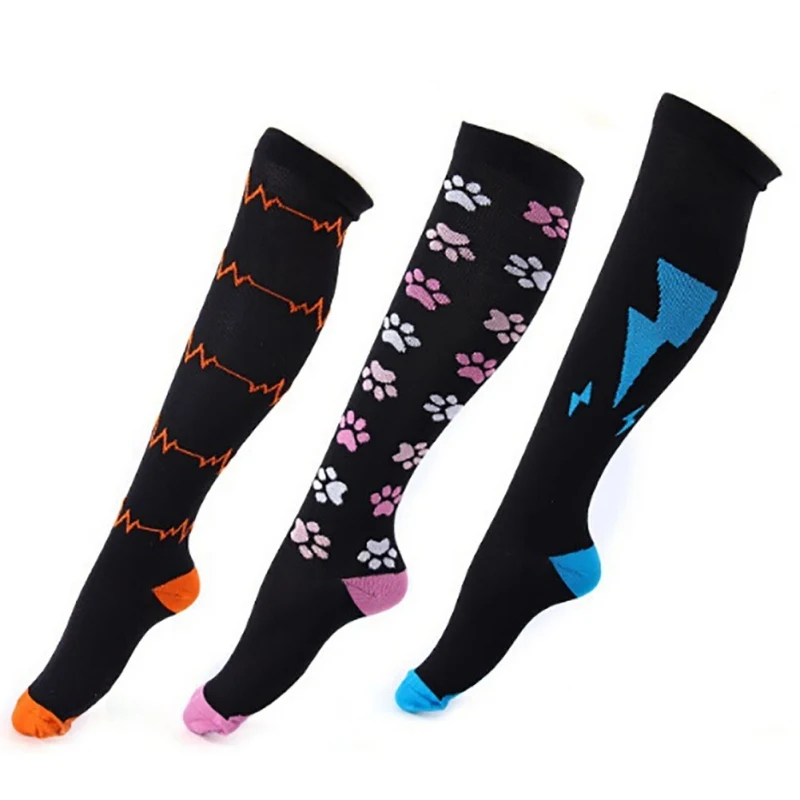 

Women's Men's Long Tube Compression Socks Printing Quick-Drying Sweat-Absorbent Outdoor Riding Running Socks