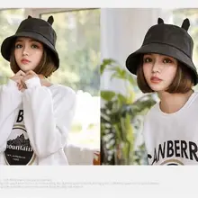 5 цветов модный дизайн пара весна лето шапки для рыбака с милыми ушами сплошной цвет шляпка для ношения на открытом воздухе продвижение