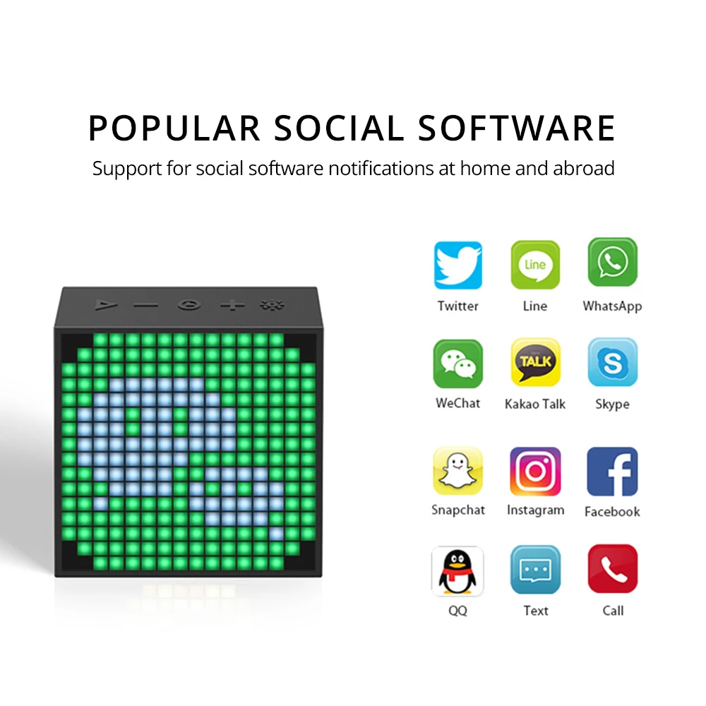 Divoom Timebox Evo Pixel Art Bluetooth динамик портативный беспроводной светодиодный экран