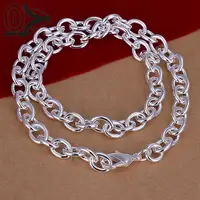 Оптовая продажа, с посеребрением ожерелье и кулон, модные ювелирные аксессуары, мужские Shmripe пряжки толстые серебряные ожерелья - изображение