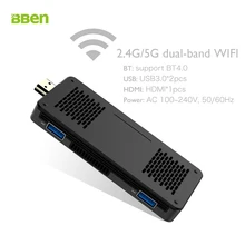 Bben MN10 мини-компьютер PC 3 ГБ DDR3L Оперативная память, 64B Встроенная память EMMC Вентилятор охлаждения WiFi 2.4 г/5.0 г Intel Apollo Lake Celeron N3350 Win10