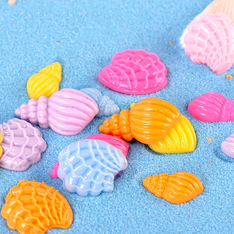 

ZOCDOU 3 Pieces Colorful Ocean Seashell Concha Sandy Beach Small Statue Figurine Crafts Ornament Miniatures DIY Room Decoration