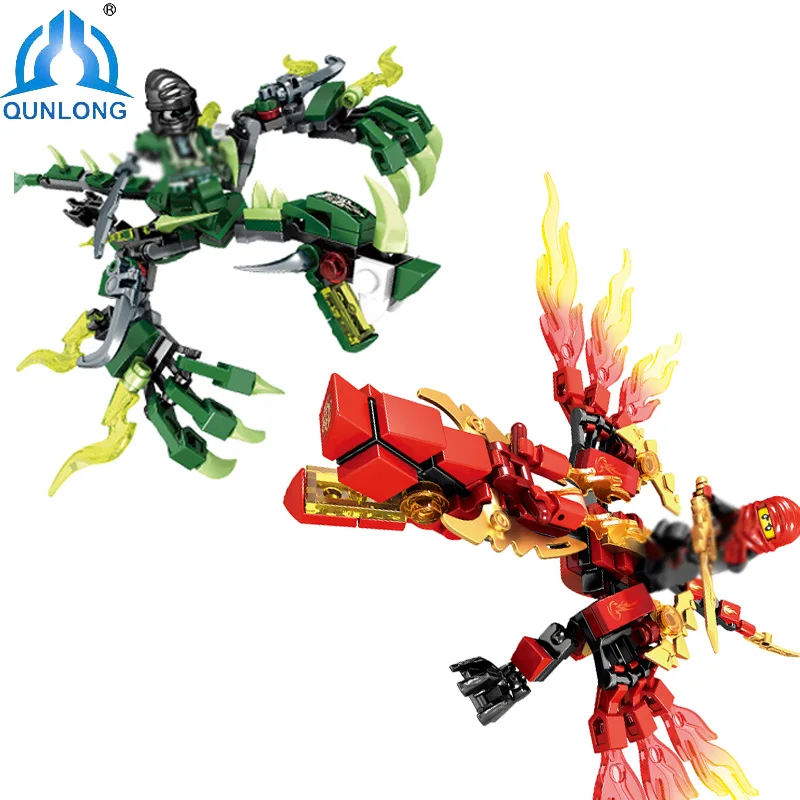 Qunlong Ninjago Dragon Knight Building Blocks Set Figures Bricks Enlighten font b Toys b font For