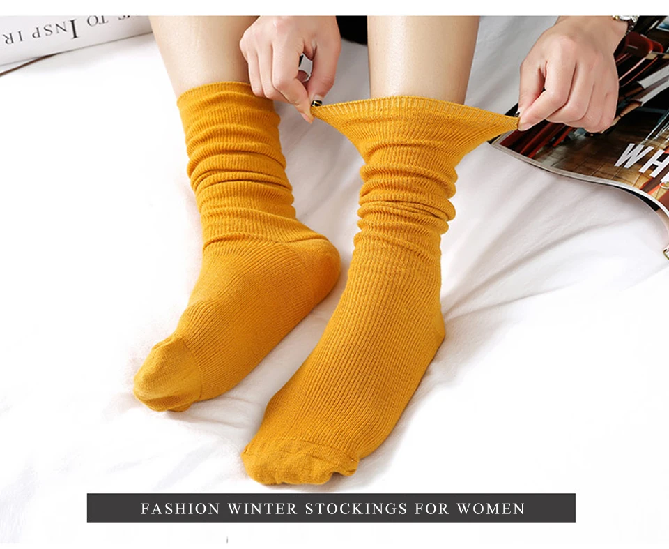 Hot Harajuku Cool Socks Art Women Fashion Cotton socks Comfortable Four Seasons Solid Simple Female Sox In Winter Autumn (3)
