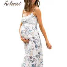 Одежда arloneet, женское платье для беременных, длинное, цветочный принт, сексуальные пляжные сарафаны, Летняя женская одежда для беременных, Повседневное платье