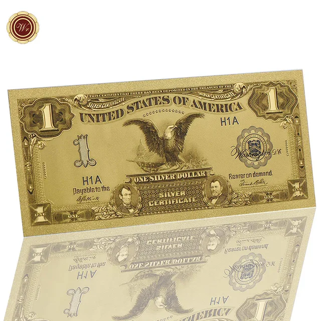 Wr 1899 Year One Dollar Fake Note Money 24k Golden Bill Us Wr 1899 Year One Dollar Fake Note Money 24k Golden Bill Us Currency World Gift Items For Men Metal Crafts Decor