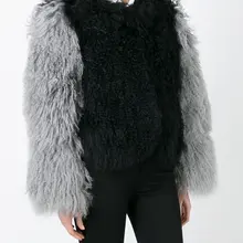 Из натурального ягненка Овцы пальто монгольских овец пальто с мехом Куртка пальто российских женщин зимние теплые пальто с мехом