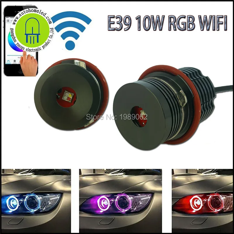 

1Pair WIFI RGB E39 20W XML LED Angel Eyes for BMW 1/5/6/7 Series X3 X5 cars