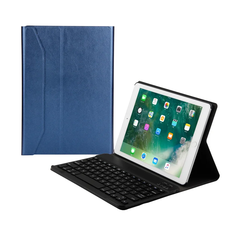 Портативная Bluetooth клавиатура 9 7 дюйма с чехлом из искусственной кожи для iPad Air 2