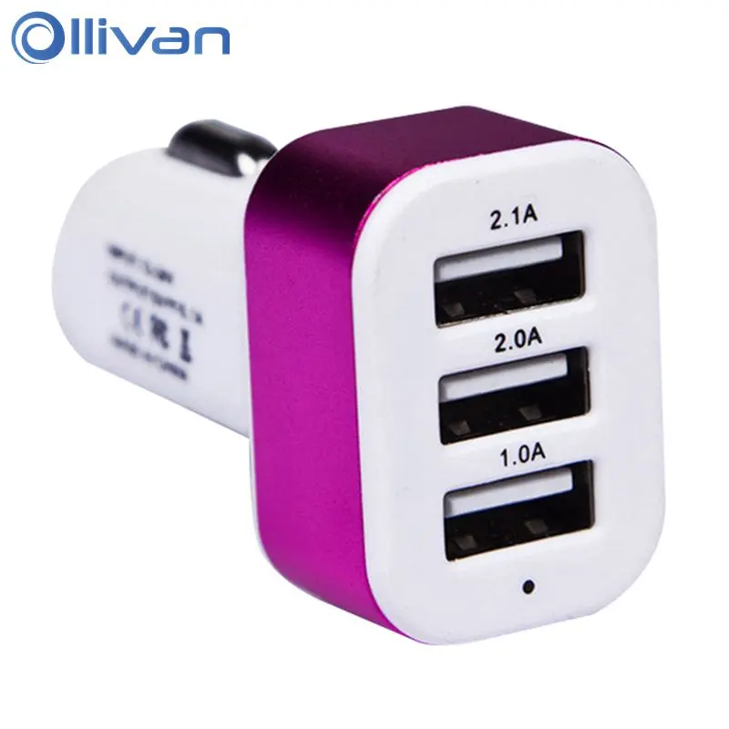 Car Charger Mobile Phone Car Charger 3 Port USB Car Charger Adapter