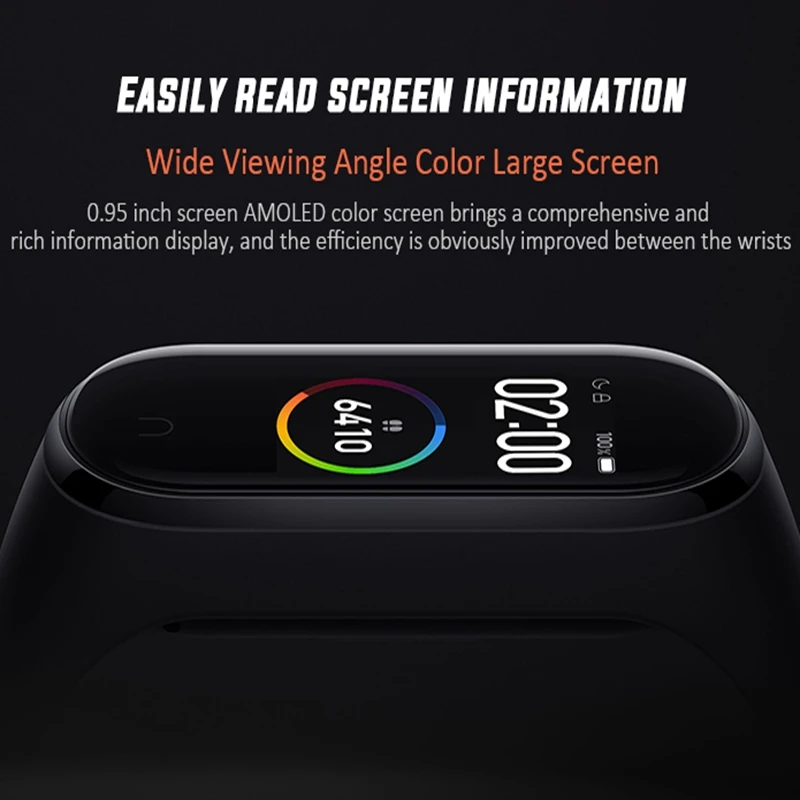 Смарт браслет Xiaomi Mi Band 4 AMOLED цветной сенсорный экран Bluetooth 5 0 монитор сердечного