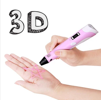 

3D Pen Printing Birthday Gift 3D Pen Printing for kids Drawing With PLA Filament Canetas Criativa Magic Pen Lapiz 3D LED Display